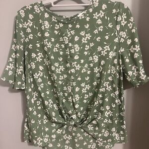 Lush Green Floral Blouse